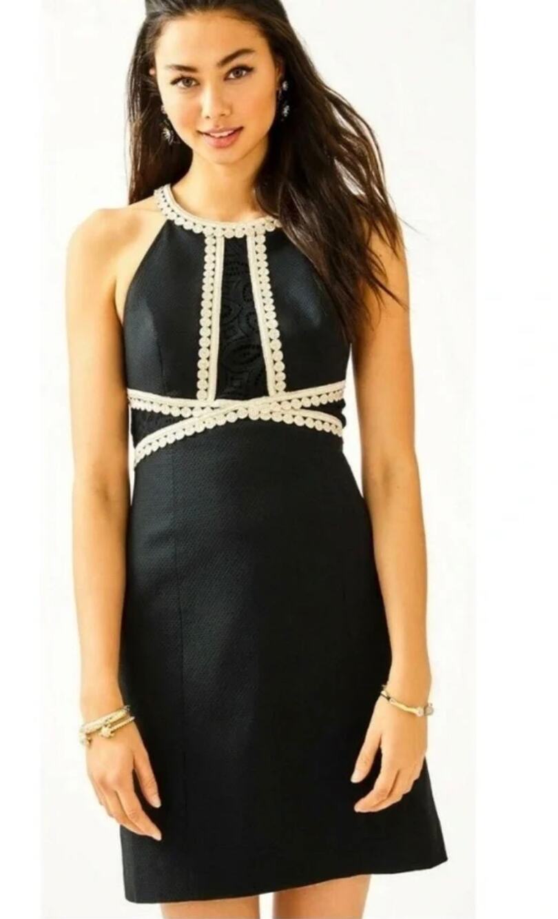 Lilly Pulitzer Layne Stretch Shift Dress Onyx Dress 8